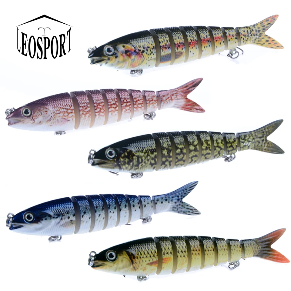 Wobblers-Señuelos de Pesca de Lucio, herramientas artificiales de pesca de carpa, secciones articuladas múltiples, cebo duro Artificial, 12cm, 19g