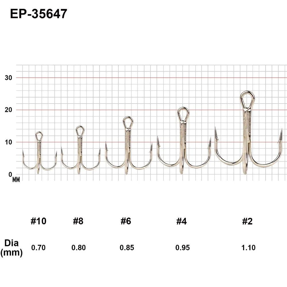Eupheng-anzuelos de pesca 20 piezas, anzuelos triples de Color negro, níquel, rojo y bronce, aparejos de agua dulce y salada - imagen 4