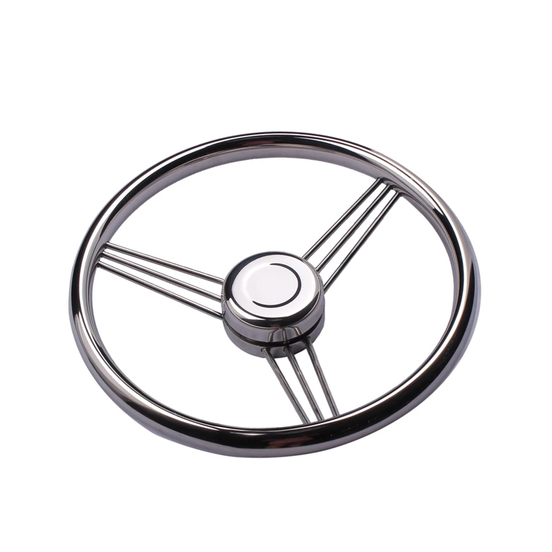 Volante moleteado de acero inoxidable 9 radios 13.5" para yate - imagen 4