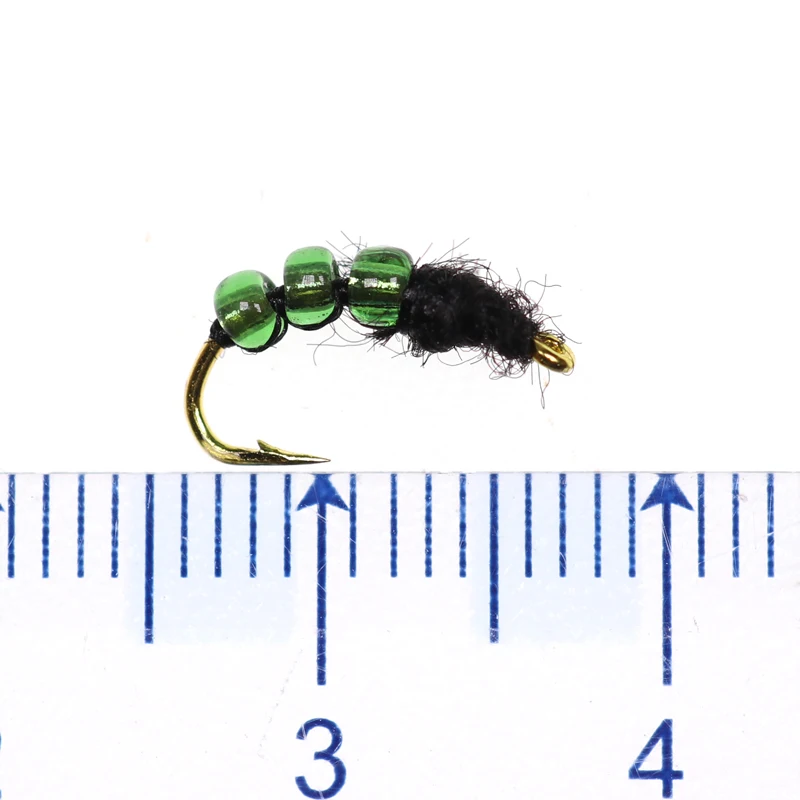 ICERIO-Señuelos de Pesca de vidrio verde, 8 unidades, Killer Caddis, gusanos, Nymph, trucha, Mosca, #14 - imagen 2