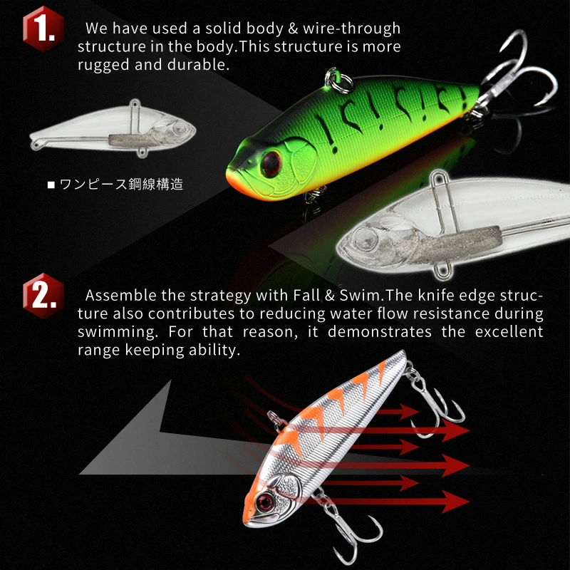 ALLBLUE-señuelo de pesca de 80S que se hunde VIB, cebos Crankbaits sin brillo de 80mm, cebo de vibración Artificial duro, aparejos de pesca de sal helada de invierno - imagen 2