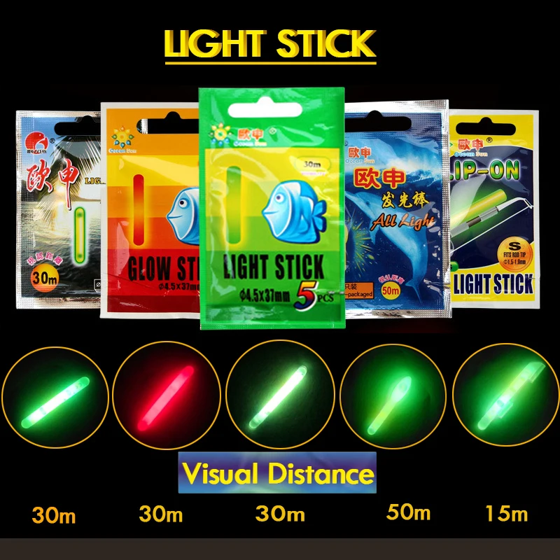 Flotador de pesca fluorescente, palo de luz brillante, accesorio flotador luminoso, pesca nocturna de carpa, 5 unidades, 15 unidades, 20 unidades por lote, nuevo, 2019 - imagen 2