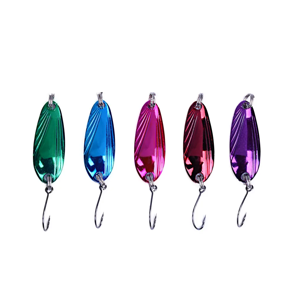 Balleo 5 unids/caja 4g señuelo cuchara de Metal 10 colores plantilla de Metal invierno pesca en hielo spinner señuelo lubina wrobbler para pesca con mosca Lucio - imagen 3