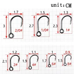Anzuelo Single Hook acero carbono – Ojo grande 8/2/0