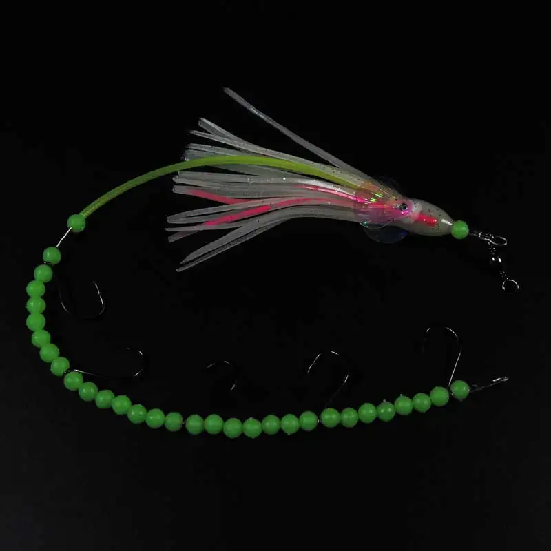 Aparejo luminoso de alambre de acero, aparejo de pesca de caballa pequeña, para agua salada, 2 uds. - imagen 3