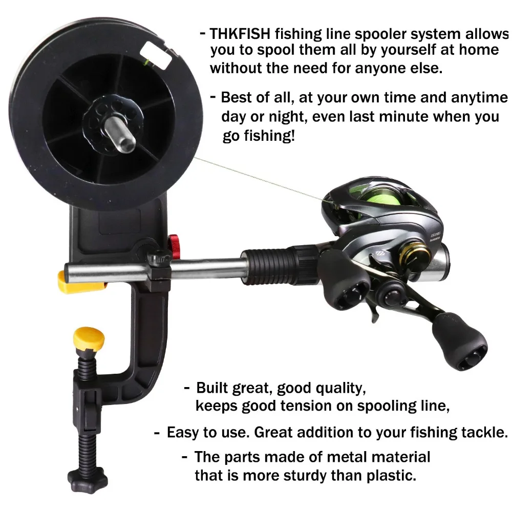 Sistema de bobinadora de línea de pesca, máquina de carrete de Baitcasting, carrete de aluminio portátil, estación de carrete - imagen 5