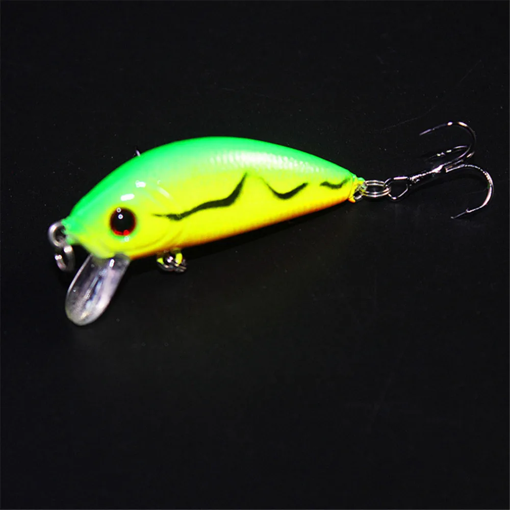 1 Uds 5cm 3,6g Topwater nadar pez señuelo de pesca cebo duro Artificial Mini pesca Crankbait Wobblers pesca de carpa con 8 #   ganchos