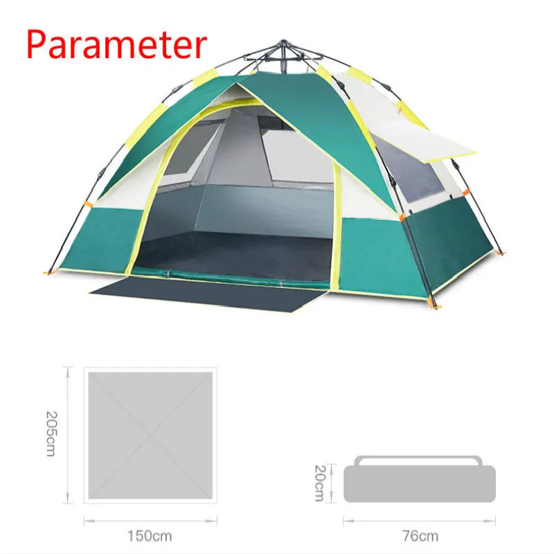 Tienda De campaña portátil para 3-4 personas, carpa De doble capa, configuración instantánea, Kamp Cadiri, para senderismo, viajes, Baraza De acampada - imagen 3