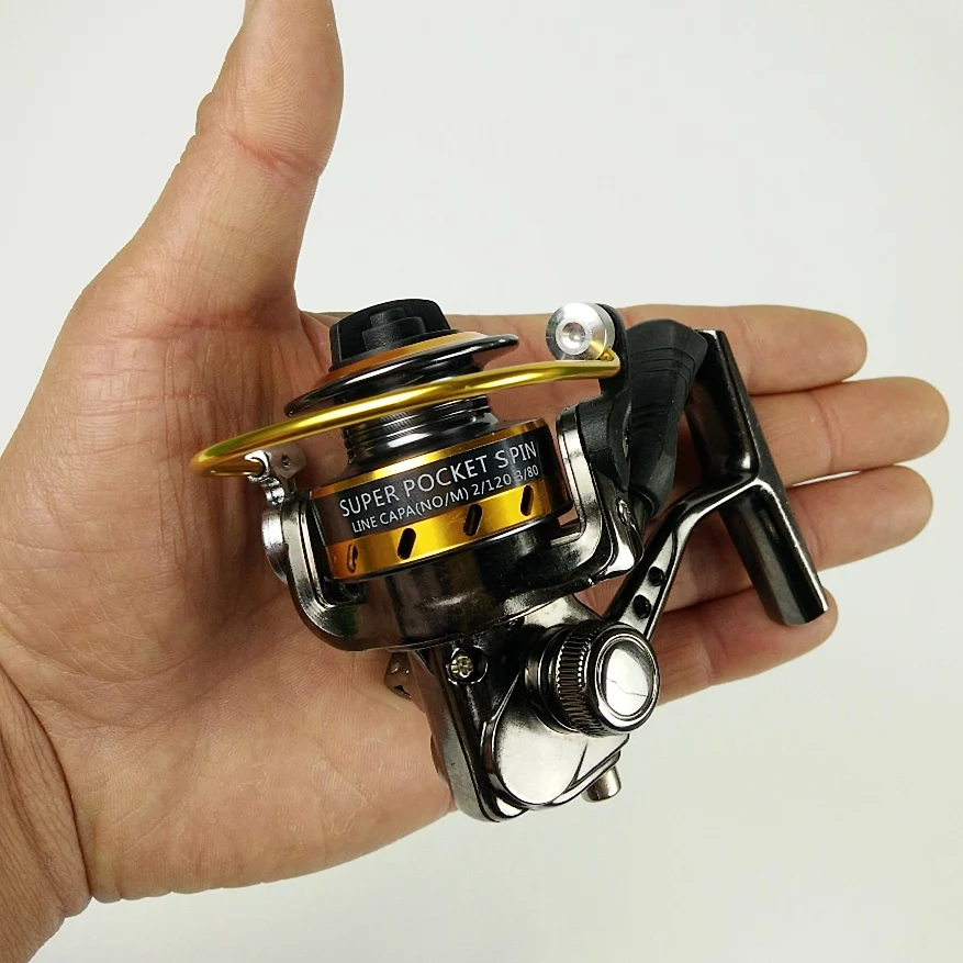 Carrete de pesca spinning Twinfish-mini metal 5:1 tamaño Palma negro - imagen 2