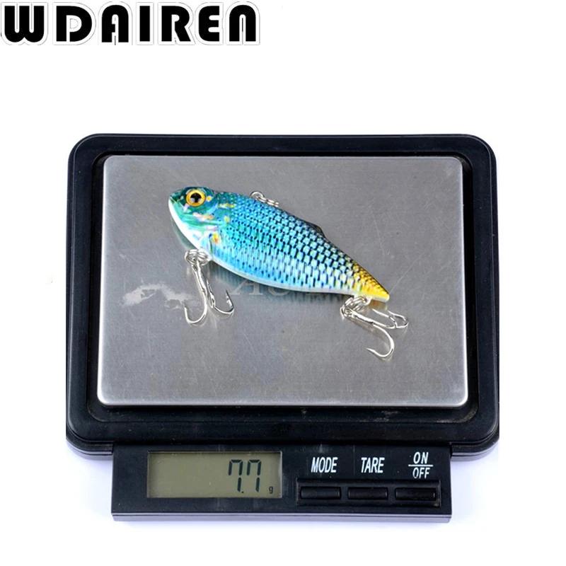 Señuelo de Pesca Vib, 1 unidad, 6,5 cm, 7,7g, ojos 3D, anzuelos triples, Wobbler, Crankbait, Pesca Peche, Kosadaka, aparejos