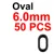6.0mm OVAL 50PCS