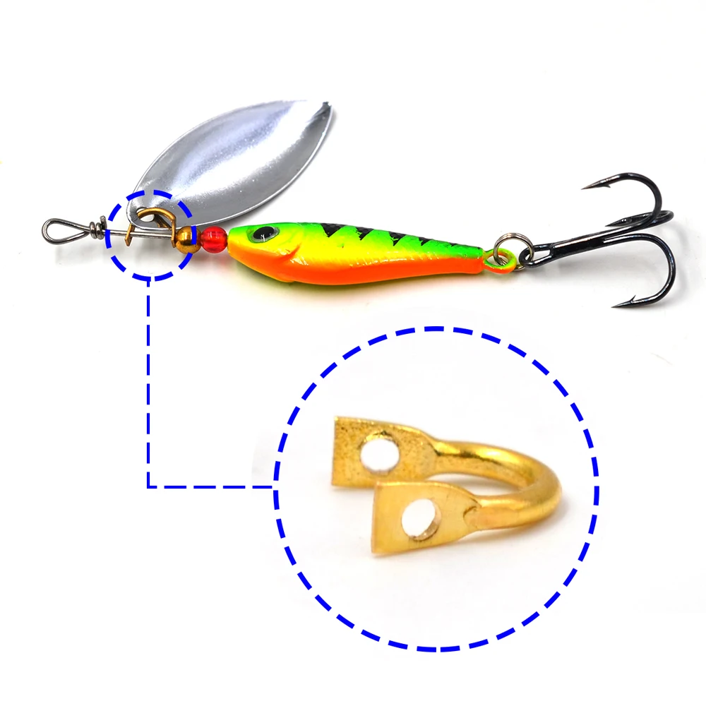 MNFT 50 Uds Spinner Easy Spin Spinner horquillas tamaño doblado L/M/S oro plata DIY accesorios de Señuelos de Pesca - imagen 5
