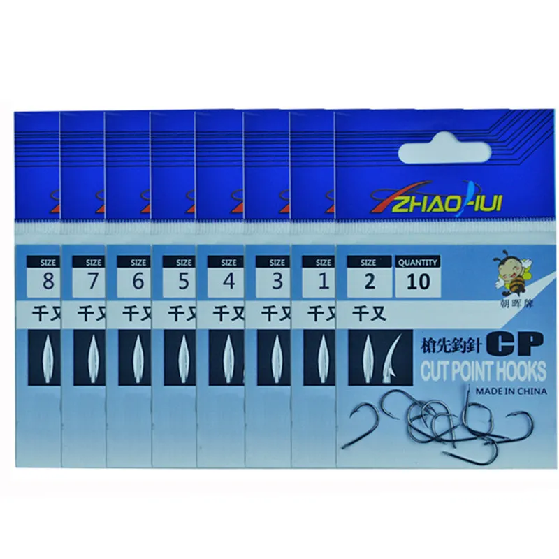 Juego de anzuelos de pesca de acero al carbono, anzuelos de pesca con mosca, con púas, accesorios de aparejos de mar, 10 unids/bolsa - imagen 4