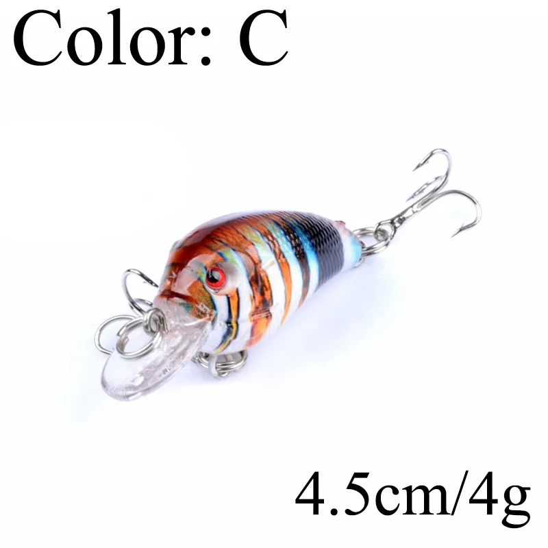 Señuelo de pesca para peces, cebo Artificial de manivela dura, Wobbler, Japón, Mini señuelo de pesca Crankbait, 4,5 cm, 4,2g, 1 unidad, WD-444 - imagen 4