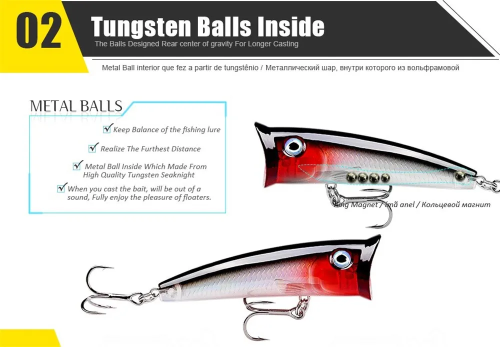 Experimente la emoción de pescar con bolas de tungsteno en el interior