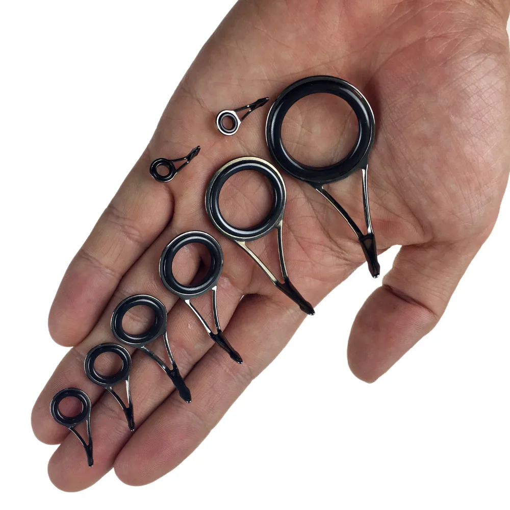 Guías de caña de pescar THKFISH, 75 Uds., Kit de reparación de construcción de caña, herramienta de pesca de acero inoxidable de 3,5-23mm, anillo de cerámica, agua dulce y salada - imagen 4