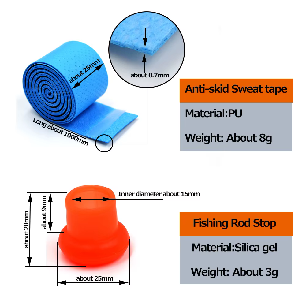 MNFT Overgrips antideslizantes para caña de pescar – absorben sudor - imagen 2