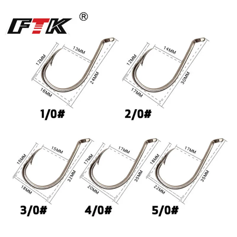 FTK 20 piezas correa de pesca con mosca de alambre de acero inoxidable de 20cm con núcleo de gancho 40-80LB correas antimordidas para líder de sedal de pesca - imagen 3
