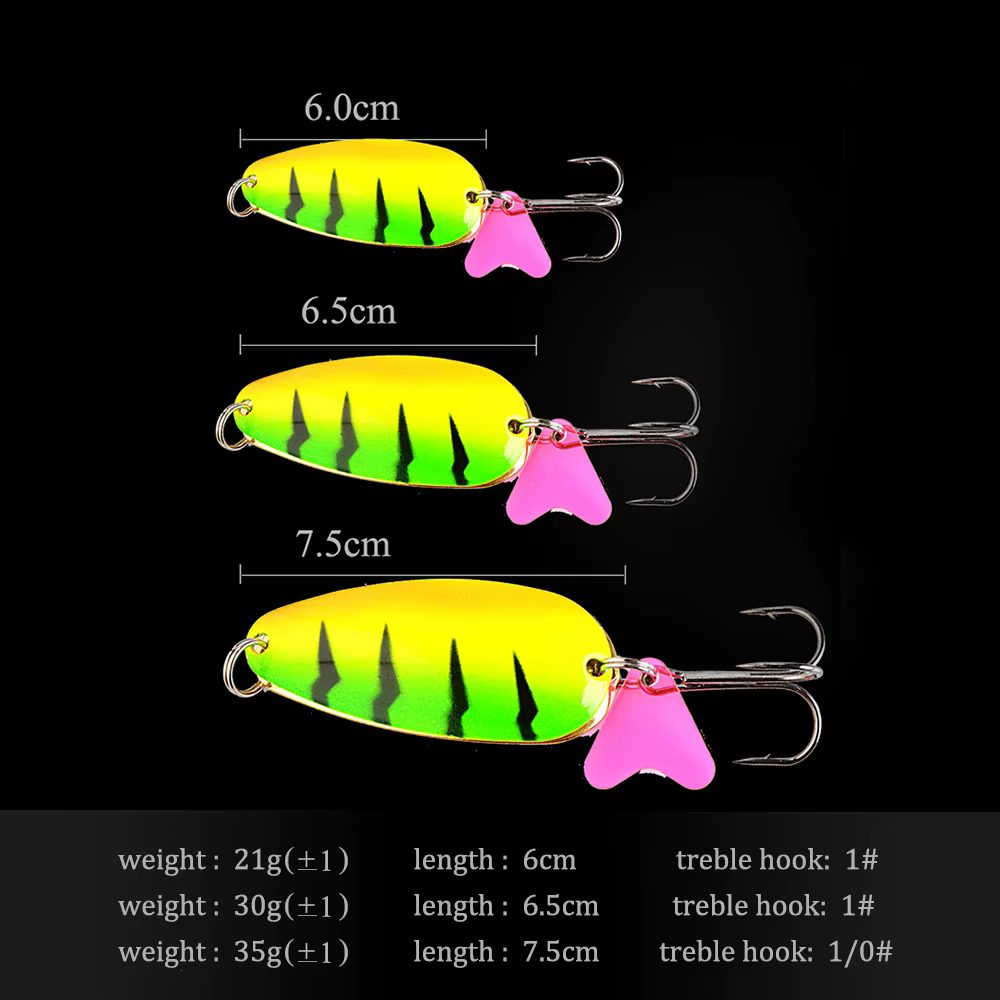 FTK-señuelo de pesca de Metal, cebo giratorio de 21g, 30g, 35g, doble cuchara con gancho triple, cebo duro para pesca de Lucio, 1 unidad
