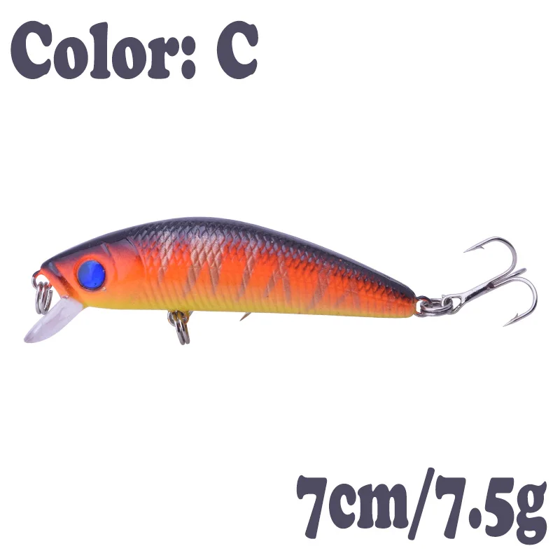 Señuelo de Pesca de pececillo láser, Wobbler flotante, 70mm, 7,5g, cebo duro ariticial, ojos 3D, cebos de plástico, Crankbait, Isca WD-20, 1 ud. - imagen 5