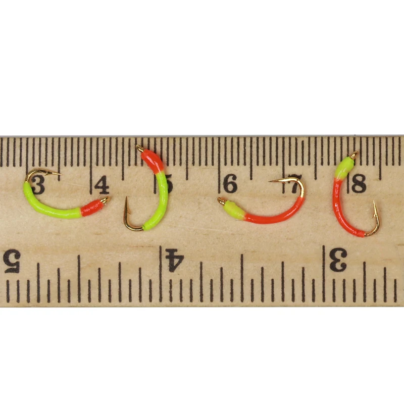 Bimoo 10PCS # 12 zumbador epoxi fluorescente, zumbador de mosca para ninfa, mosca, ninfa, emergente Artificial, pez blanco, trucha, señuelos de pesca con mosca - imagen 3