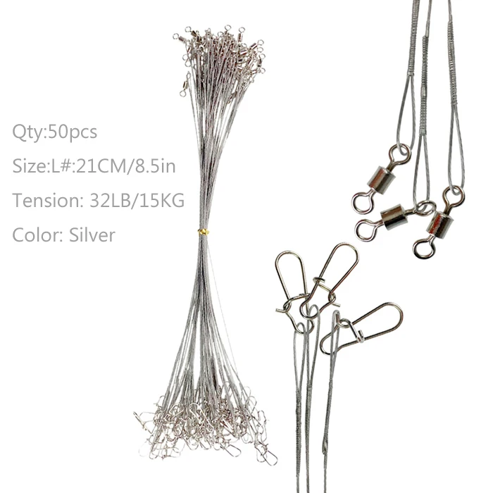 50Pcs Silver21cm32lb