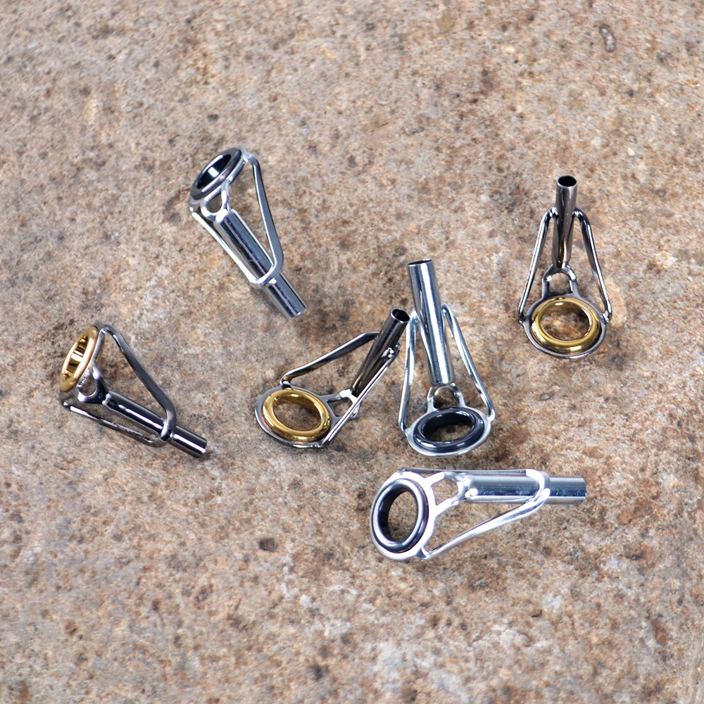 NGB 5 uds guía superior de caña de pescar 1,6mm-4,6mm aparejos de pesca Kit de reparación de punta de caña DIY anillos de ojos accesorios de herramientas - imagen 2