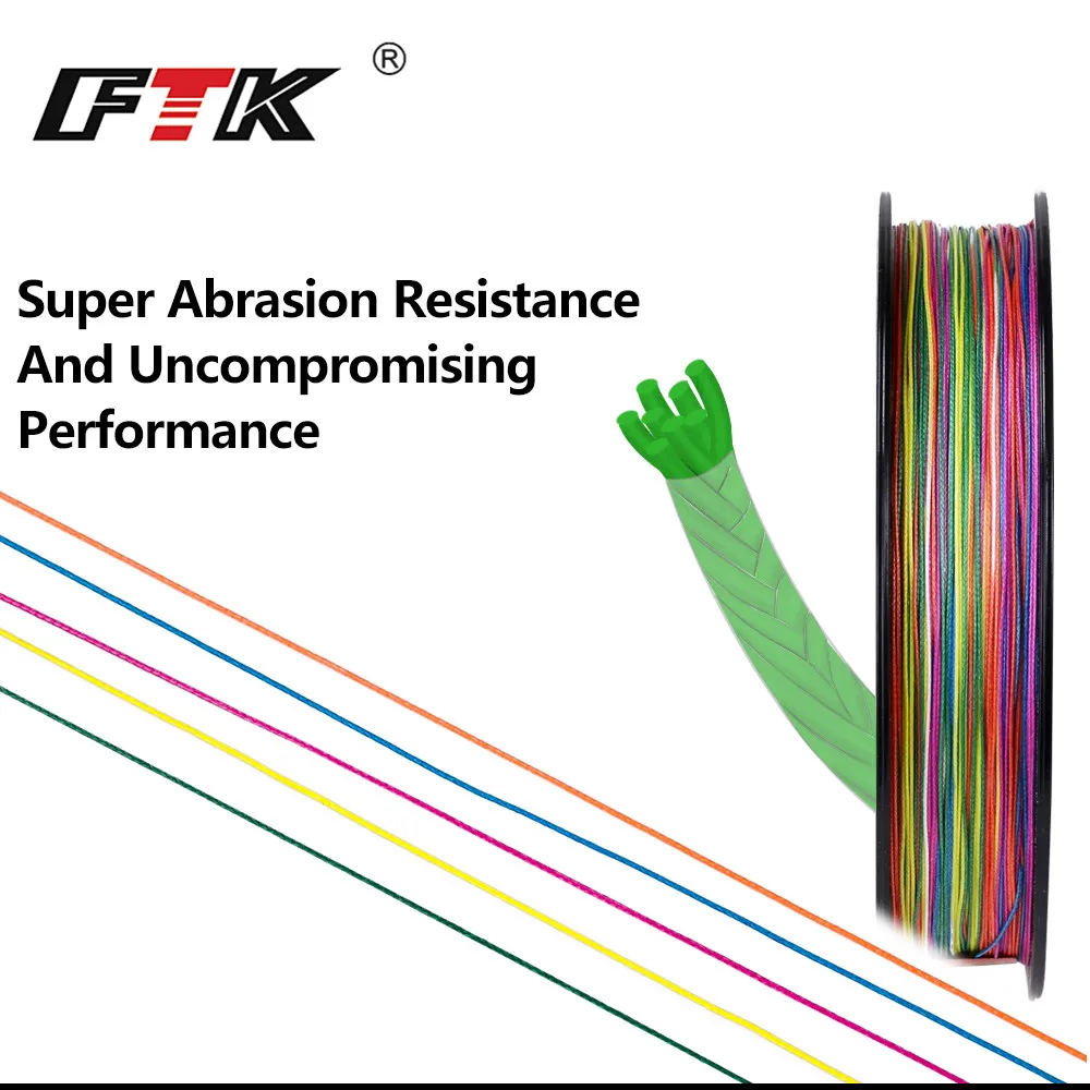 Línea de pesca trenzada FTK de 150M, 8 hebras, 0,16mm-0,40mm, 23LB-85LB, línea de pesca multifilamento de PE súper fuerte colorida para señuelo - imagen 2
