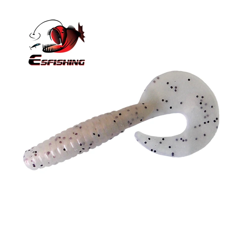 ESFISHING-señuelos blandos JKCT, 80mm, 5g, cebo de silicona Grub, Pesca Isca, Wobbler Artificial, accesorios para todos los peces - imagen 3