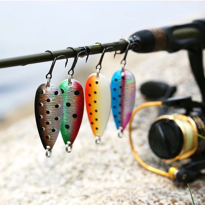 SUNMILE-señuelo de cuchara giratoria para Pesca de trucha, anzuelo VMC ultraligero de Metal, cebo duro Artificial para Lucio, 7g/14g/25g
