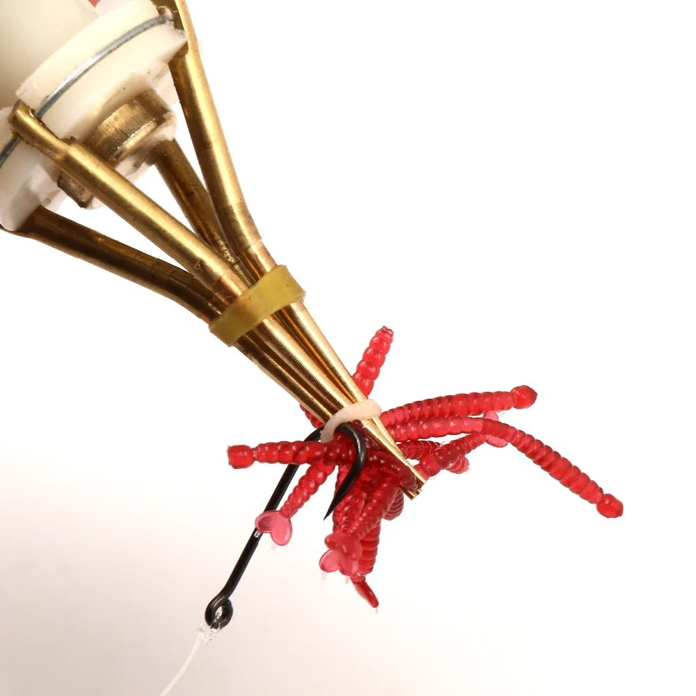 Clip de gusano de sangre de cobre Maximumcatch, herramienta de cebo de 3 piezas para aparejos de pesca de lombriz de tierra - imagen 5