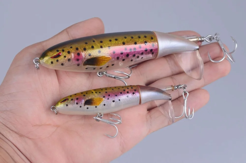 Topwater-señuelo de pesca ondulado, cebo duro que se mueve en la superficie, hélice de tornillo de agua, flotante, salpicaduras, señuelos de lápiz ruidoso, Tractor de 13g y 39g - imagen 5