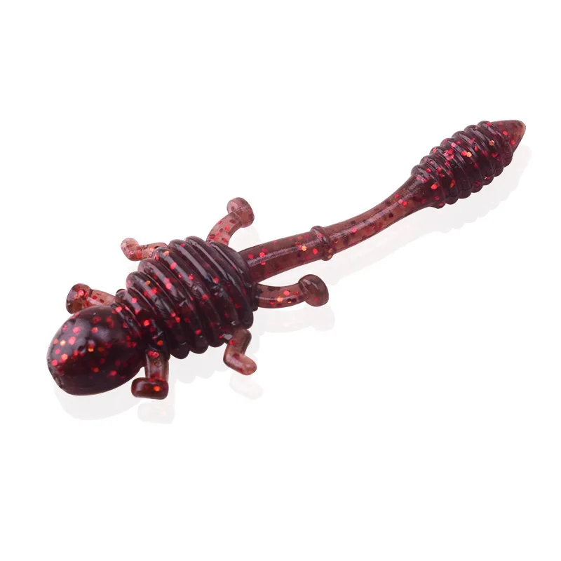 Proleurre-SEÑUELOS blandos de Larva, cebo Artificial de 50mm, gusano de pesca de silicona, Lucio, pececillo, cebo de natación, cebo de plástico Jigging, 10 unids/lote