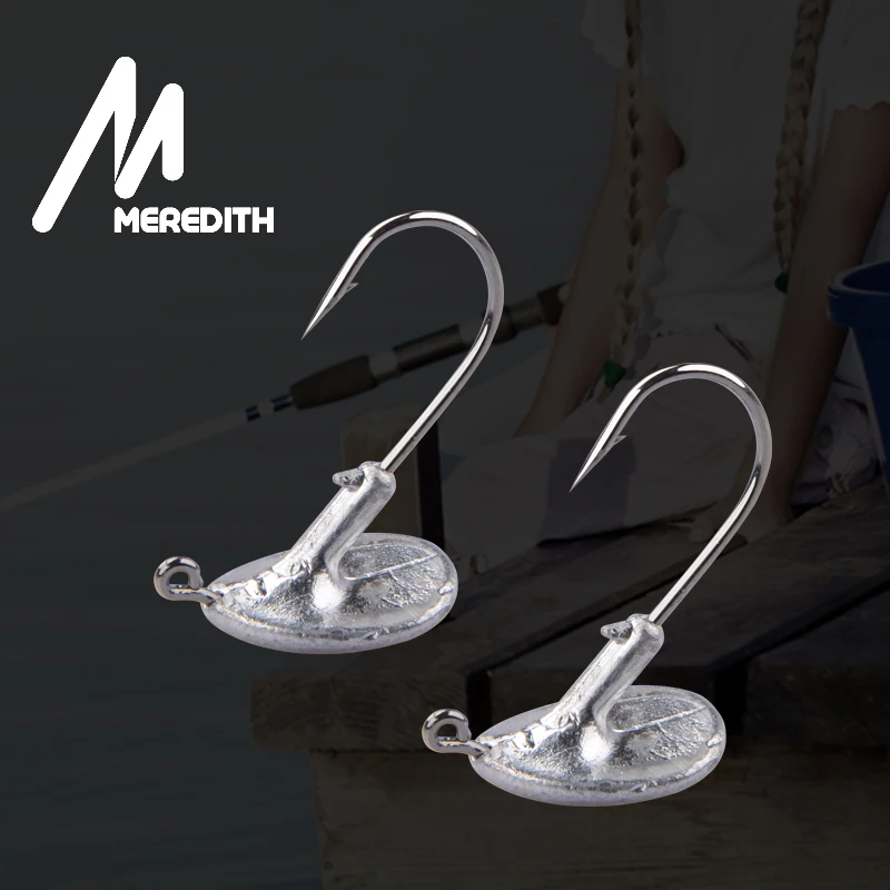 MEREDITH-anzuelo de pesca con ranura para sangre, gancho de pesca con cabeza giratoria, 3,5g, 5g, 7g, 10g, 14g, para señuelo suave de acero al carbono, 10 Uds. pesca accesorios mar cabeza plomada blux - imagen 3