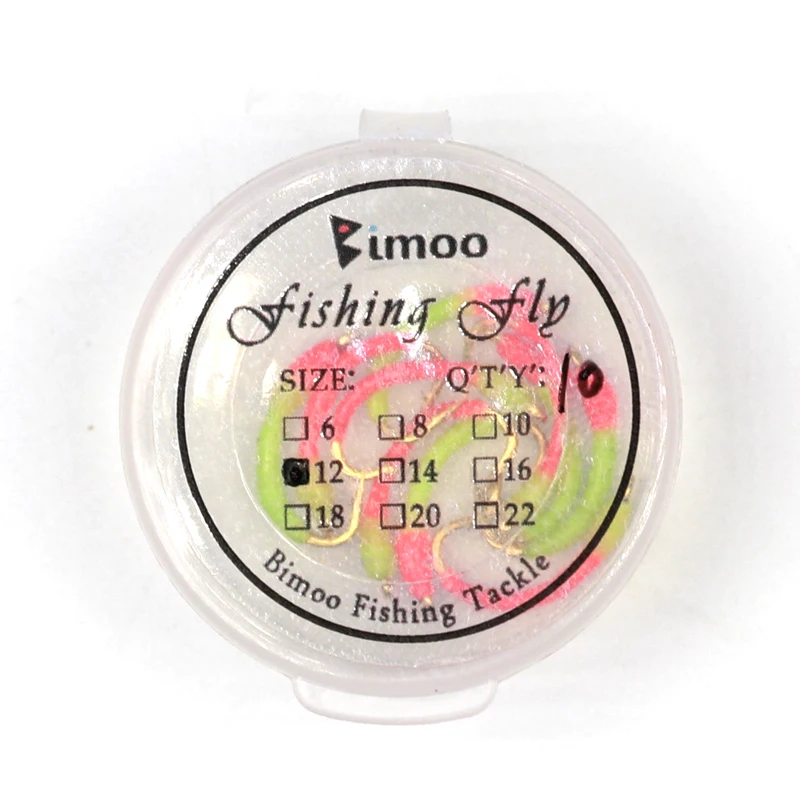 Bimoo 10PCS # 12 zumbador epoxi fluorescente, zumbador de mosca para ninfa, mosca, ninfa, emergente Artificial, pez blanco, trucha, señuelos de pesca con mosca - imagen 4
