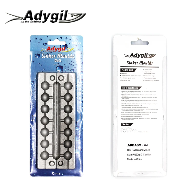 Adygil Molde de plomos bola ADBASM/#4 para pesca - imagen 5