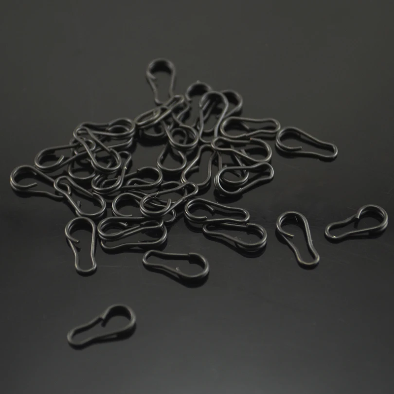 MNFT-aparejos de Pesca de carpa de acero inoxidable, conector de señuelo de Color negro, accesorios de Pesca a presión, 25 unidades por lote - imagen 3