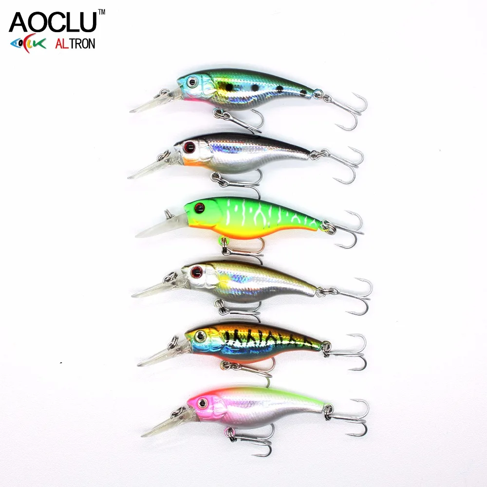 AOCLU flotante Wobbler Jerkbait 40mm 2,5g buceo 0,8 m de profundidad pequeño Minnow Shad manivela señuelo lubina trucha caballa barco pesca costera - imagen 5