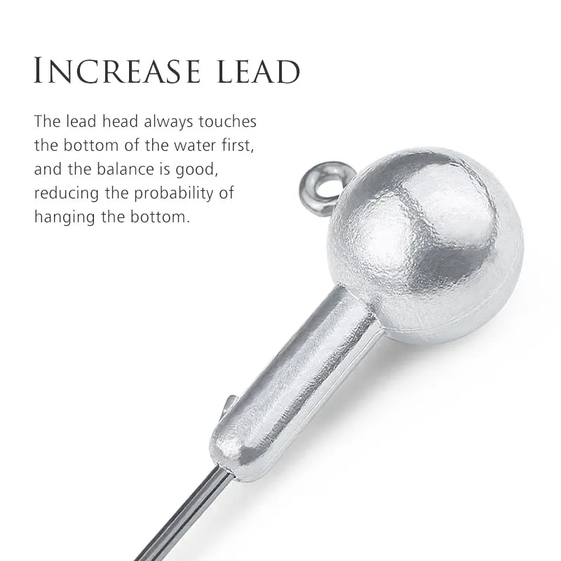 LINNHUE anzuelo de cabeza de plomo 10 unids/bolsa 16g 18g 20g 22g anzuelo de cebo suave anzuelo de plomo de alto carbono calamar Pike Jig accesorios de aparejos de pesca - imagen 2