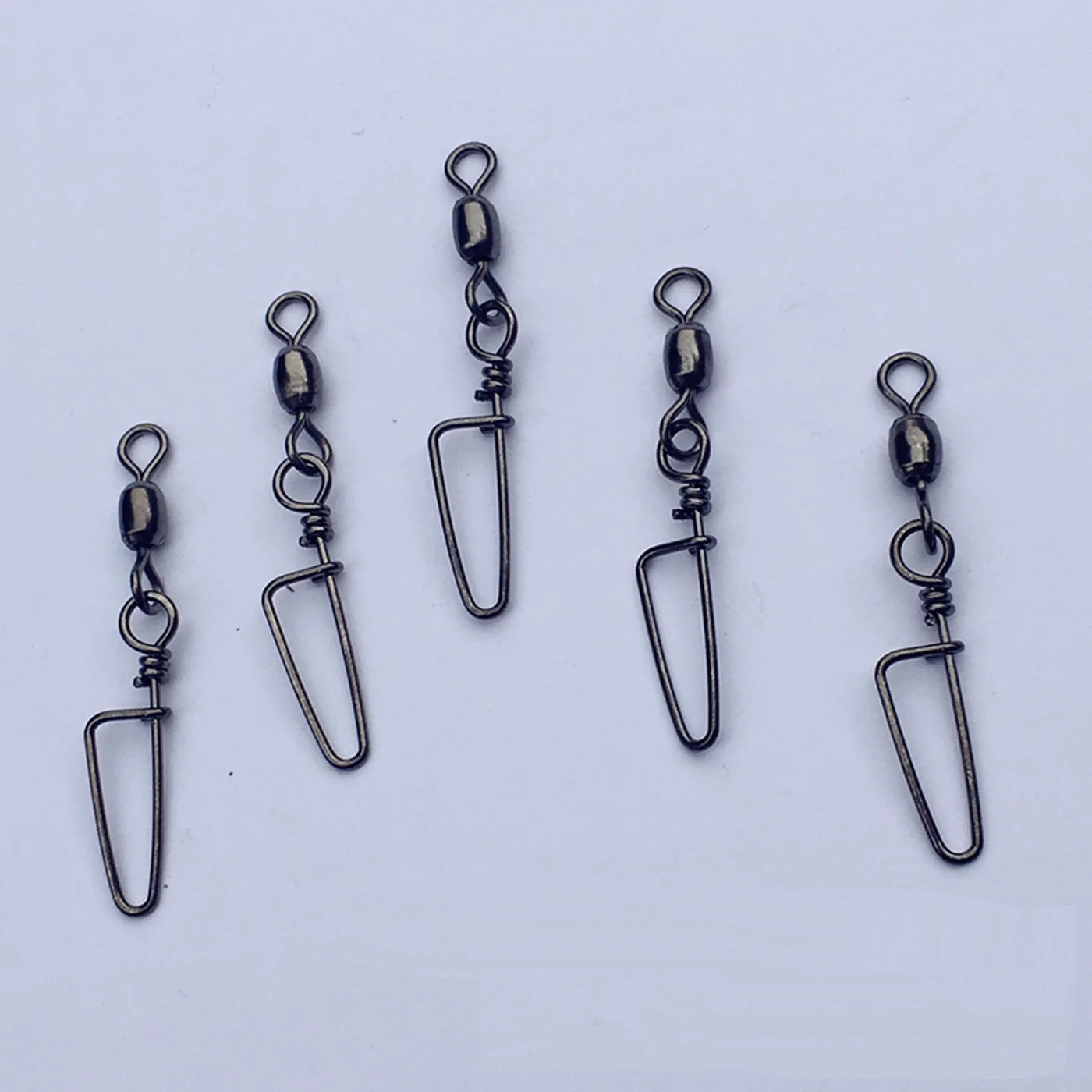 10 unids/lote conector de pesca Pin giratorio curvo conector giratorio de pesca accesorios de aparejos de pesca con anzuelo a presión