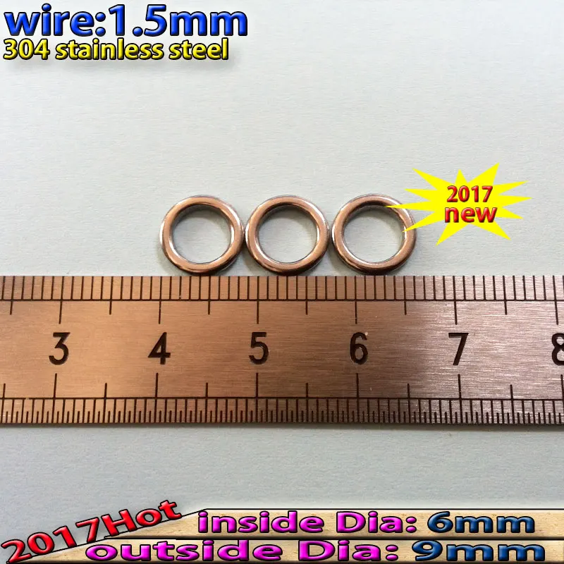 2025 nuevo anillo sólido de pesca cantidad: 80 unids/lote prueba 268 KG tamaño: 1,5mm * 6mm * 9mm buena acero inoxidable 304 de alta calidad - imagen 3