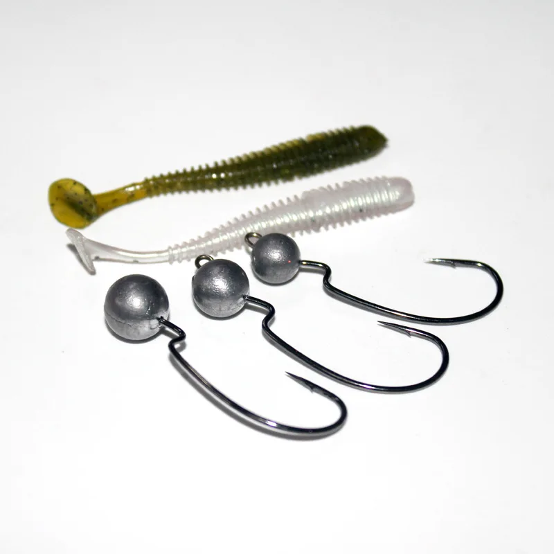 Anzuelos Jig Head boca ancha para vinilos – Montaje Texas/Florida