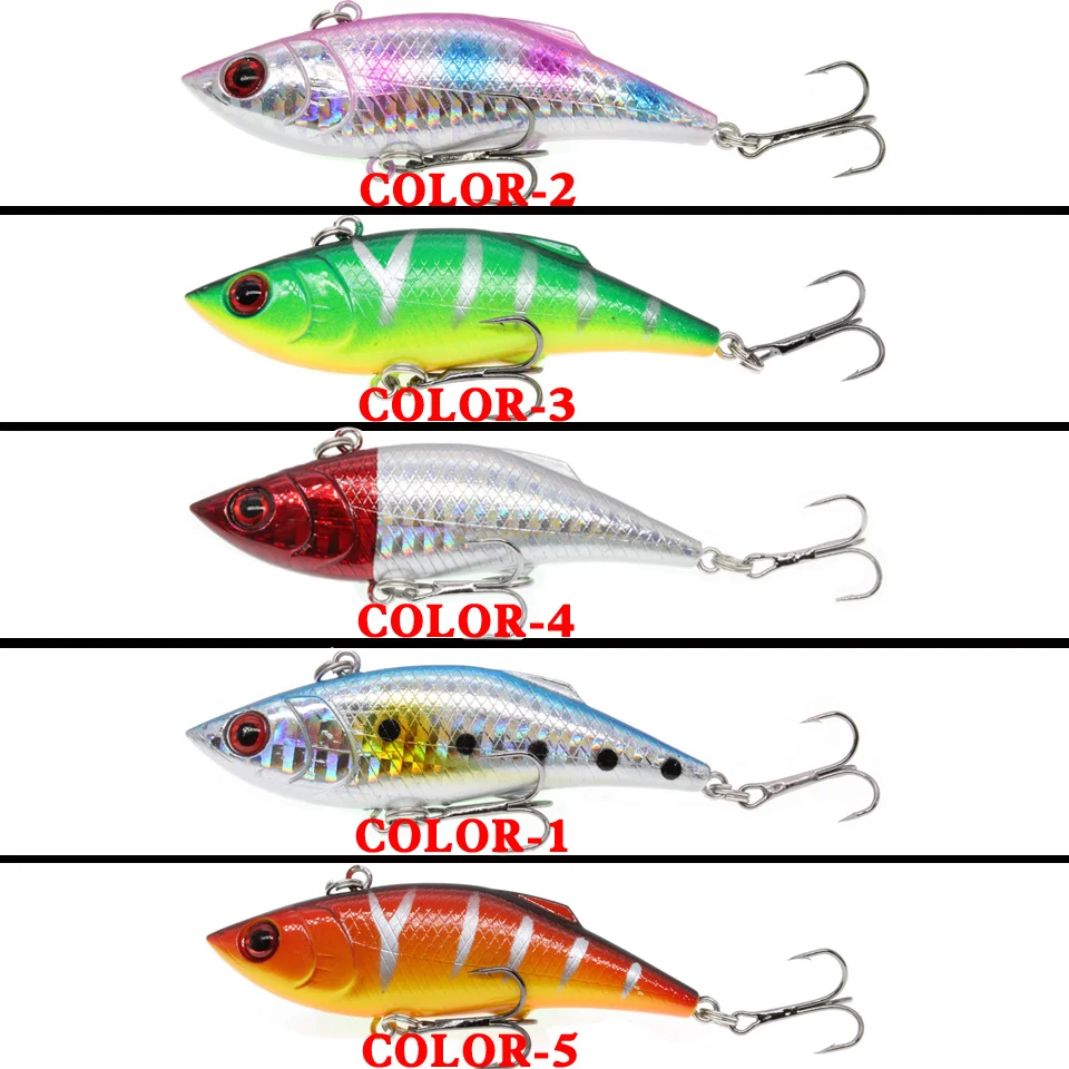 Isca-Señuelos de Pesca artificiales, cebos duros VIB de 7cm/10g, anzuelos triples, aparejos de pesca, novedad - imagen 4