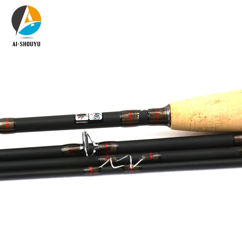 AI-SHOUYU caña mosca 2,4-2,7m 4 secciones mango corcho para carpa - imagen 5
