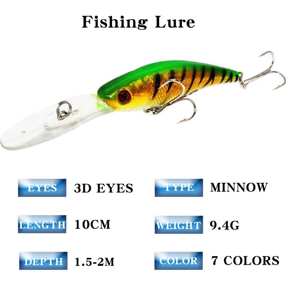 LEOSPORT-señuelo flotante Artificial para pececillos, 1 unidad, 10cm, 8g, Señuelos de Pesca de tiro apretado, aparejos de cebo duro, ojos de pez 3D, gran oferta - imagen 3