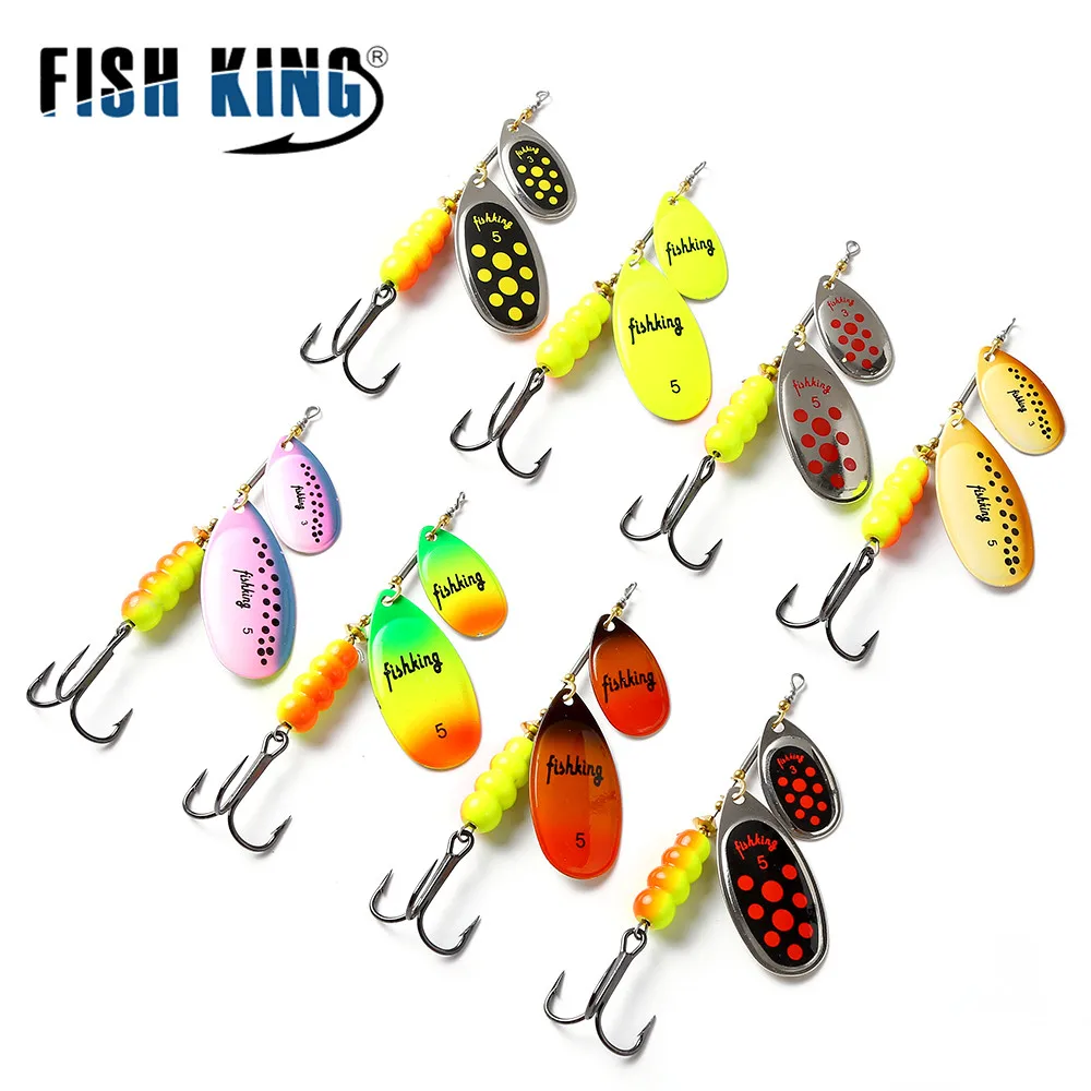 FISH KING-señuelo de Metal para pesca, cebo giratorio de fundición larga de Material de latón de con anzuelo triple блесна вертушка pescaria material de pesca вертушки для рыбалки блесна для рыбалки кастмастер блесна - imagen 4