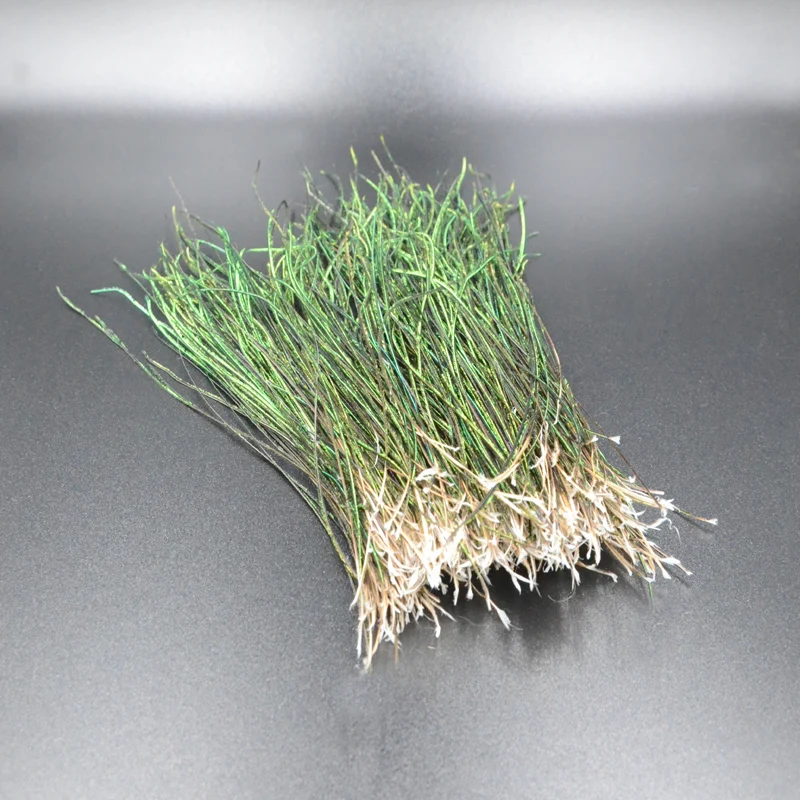 Señuelos artificiales de pavo real para ninfas, plumas de atado de moscas, señuelo húmedo, verde oliva, alambre de pavo real, doblaje, 1 bolsa, 10-18cm - imagen 2