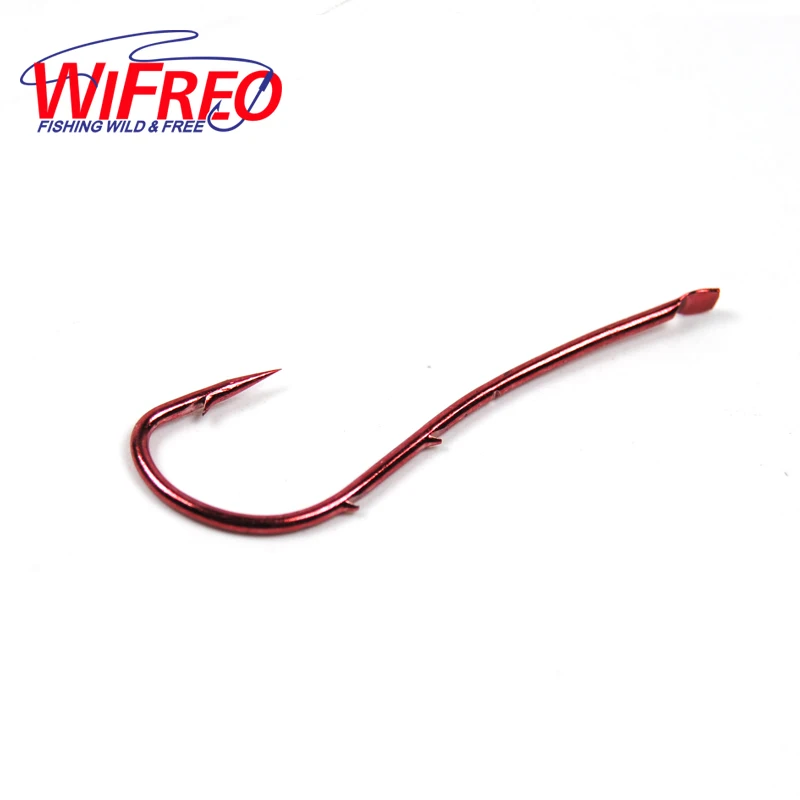 Wifreo-anzuelos de gusano de tierra, 10 unids/lote/paquete, rojo, azul, Baitholder, Ryusen, tamaño de pez de calado Central, 15, 16, 17 - imagen 4