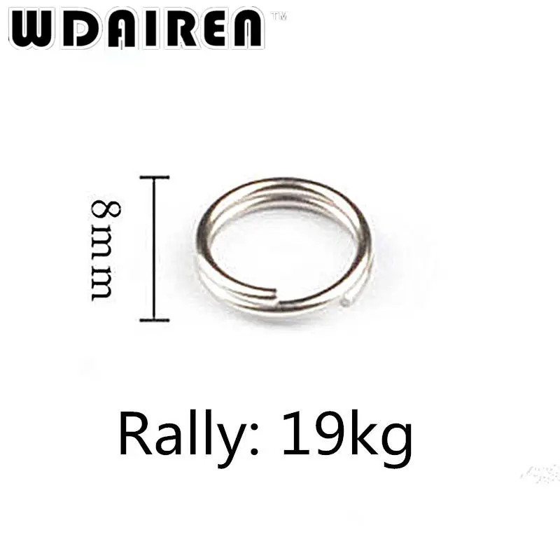 Anillo de pesca de acero inoxidable, Clip giratorio dividido de doble bucle, Conector de gancho de cambio rápido, herramientas de accesorios de pesca de carpa, 20 unids/lote - imagen 3