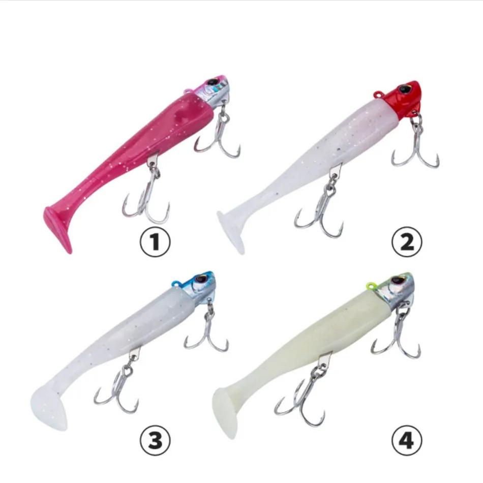 Señuelo Swing Shad Swimbaits, señuelo suave de acción de pececillo negro, aparejos de pesca profesionales para peces grandes, puntas de pesca, señuelo de pez roca, 1 Uds. - imagen 3